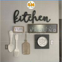 Chữ gỗ trang trí bếp nội dung Kitchen, chữ dán tường decor độc đáo trang trí phòng bếp