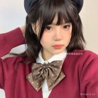 Chú hải ly - Tai thỏ dễ thương, phụ kiện nơ chấm bi hoa đào nhỏ, áo sơ mi đồng phục JK cho cô gái mềm mại, món đồ kết hợp ngọt ngào