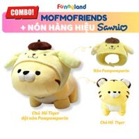 Chú Hổ Tiger Size M đội nón Pompompurin - Thú Bông Mofmo Friends x Nón Hàng Hiệu Sanrio