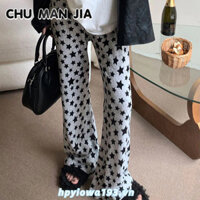CHU MAN JIA  Quần Ống Loe Mỏng Nhẹ Thiết Kế Mới Dành Cho Nữ Y2K