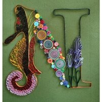Chữ N trang trí quilling