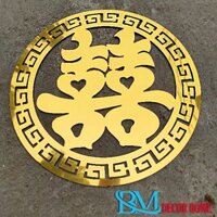 Chữ Song Hỷ 40-50-60cm-Trang Trí Đám cưới, Xe hoa-Chất Liệu Alu Gương Vàng,Đỏ Tươi.Gia Công Theo Yêu Cầu.BiMi.DecorHome