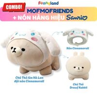 Chú Thỏ lùn Hà Lan Size M đội nón Cinnamoroll - Thú Bông MofmoFriends x nón hàng hiệu Sanrio