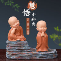 chú tiểu chú tiểu tụng kinh gõ mõ chú tiểu gõ mõ chú tiểu gõ mõ capybara 2024 Mô hình xe Zen Little Monk mới, trang trí nội thất xe dễ thương, búp bê xe, trang trí xe sáng tạo