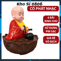 Chú tiểu gõ mõ tụng kinh có nhạc dùng pin trang trí ban thờ phật để bàn làm việc nhạc 6 bài kinh 【Nhận Sỉ】