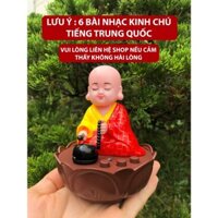 Chú tiểu gõ mõ tụng kinh có nhạc dùng pin sạc trang trí ban thờ phật để bàn làm việc, chú tiểu có nhạc 6 bài kinh