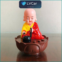 Chú tiểu gõ mõ tụng kinh có nhạc dùng pin sạc trang trí ban thờ, tablo xe hơi, bàn làm việc