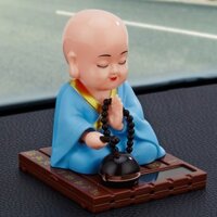 Chú tiểu gõ mõ, tụng kinh, mang lại may mắn trang trí xe hơi ô tô