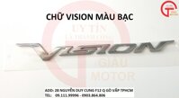 CHỮ VISION NỔI MÀU BẠC LOẠI TỐT DÁN XE HONDA VISION ĐỜI 2014