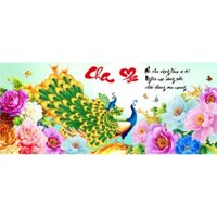 (Chưa đính ,không khung kính) Tranh thêu chữ thập Phật tổ MXJ0020Tranh đính đá cha mẹ chim công LV166