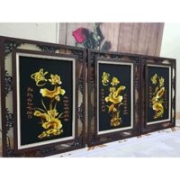 [chưa khung] Tranh thêu truyền thống thành phẩm Phúc Lộc Thọ kích thước 45x80x3