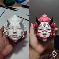 [Chưa Lên Màu] Mô hình in 3D Mặt Nạ Quỷ Hannya Treo Tường Trang Trí Tường