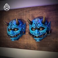 [Chưa Lên Màu] Mô hình in 3D Mặt Nạ Quỷ Oni Treo Tường Trang Trí Tường