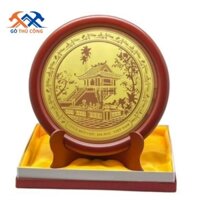 chùa một cột đồ lưu niệm chất liệu đồng trưng bày để bàn làm việc phòng khách trang trí nội thất