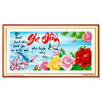 (chưa thêu)Tranh thêu chữ thập Gia đình 74x39