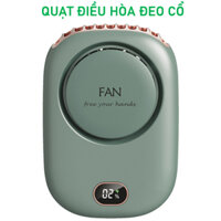 (Chuẩn 2000mAh) Quạt điều hòa đeo cổ mẫu mới siêu mát, pin khỏe, cáp sạc type-C, màn LED hiển thị