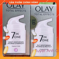 (CHUẨN BILL HÃNG) Set Olay Kem chống lão hoá UK- kem dưỡng ngày đêm Olay Total Effects Anti-Ageing 7in1 MỚI