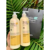 [CHUẨN HÃNG] BỘ DẦU GỘI XẢ BIOTIN COLLAGEN VOUDIOTY VÀNG 500ML, DAU GOI BIOTIN,SIÊU PHỤC HỒI HƯ TỔN, GIẢM GÃY RỤNG