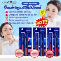 CHUẨN HÀNG NHẬT Son Dưỡng Môi Có Màu Chống Nắng Nivea Rich Care And Color Nhật Bản