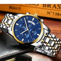 (CHUẨN MEN) Đồng Hồ Nam Chạy 6 Kim OLMECA JAPAN Kim Dạ Quang Kính Tráng Sapphire Dây Thép Đúc Đặc_ Tặng Hộp + Pin