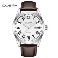 (CHUẨN MEN)  Đồng hô NAM CUENA C179 chạy 2 lịch dây da kim dạ quang phong cách thời trang cao cấp