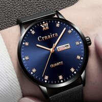 (CHUẨN MEN) Đồng Hồ Nam CRNAIRA JAPAN doanh nhân 2019 dây thép titanium mành cao cấp
