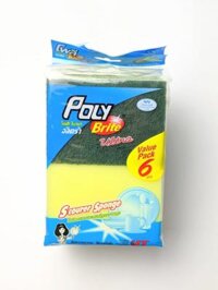 Chùi nồi mút 1 mặt cước 7.5x11cm – 6 cái/bịch