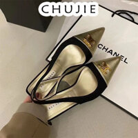 CHUJIE Giày Cao Gót nữ búp bê đế cao đi chơi sandal cao gót mũi nhọn mẫu mới Phối hợp dễ dàng Mềm mại Đẹp Độc lạ FDL24307GU 10Z240308