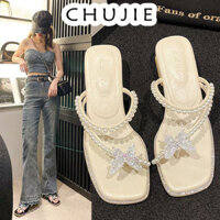 CHUJIE giày cao gót nữ sandal nữ đế cao đi chơi cao gót mũi hở mẫu mới Đi biển Thể thao và thời trang Sang trọng Chất liệu tốt FDL2460FY3 25Z240622