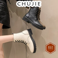 CHUJIE giày nữ boot cao cổ nữ bốt cao cổ Phù hợp Điểm nhấn Thể thao và thời trang Trẻ trung FSX23A1314 29Z240720