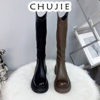CHUJIE giày nữ boot cao cổ nữ bốt cao cổ Đa dụng Độ bền cao Phóng khoáng Độn đế FSX23A13K2 29Z240720