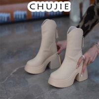 CHUJIE giày nữ boot cao cổ nữ bốt cao cổ Đi biển Độc đáo Điều chỉnh được Màu sắc đa dạng FSX23A0RYF 34Z240822