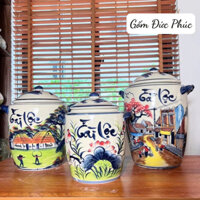 🎁Chum Đựng Gạo🎁Hũ Đựng Gạo Tài Lộc,Muối Dưa Cà Bằng Sứ,Phong Thuỷ,Gốm Sứ Bát tràng Cao cấp