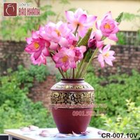 Chum sành 10l hoa văn cổ dát vàng cắm hoa