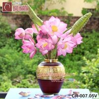 Chum sành 5l hoa văn cổ dát vàng cắm hoa