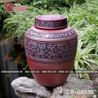 Chum sành đắp nổi hoa văn cổ 10L