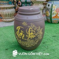 Chum sành đựng gạo, ngâm rượu không tráng men "Tài-Lộc" 100L