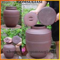 Chum sành hai nắp không tráng men Bát Tràng-Gốm sứ giá sỉ