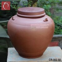 Chum sành không tráng men 50l dáng cổ