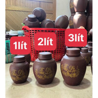 Chum Sành Loại Tốt Dùng Đựng Gạo/Ngâm Rượu Bát Tràng Tài Lộc 3L, 5L, 10L, 20L, 30L -1 Nắp