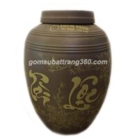 Chum Sành Ngâm Rượu 50L Vẽ Hoa Mai Và Chữ Tài Lộc