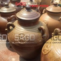 Chum Sành Ngâm Rượu Đông Triều 70 Lít | Chum Sành Hạ Thổ Không Tráng Men