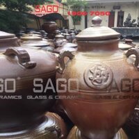 Chum Sành Ngâm Rượu Đông Triều 20 Lít | Chum Sành Hạ Thổ Không Tráng Men