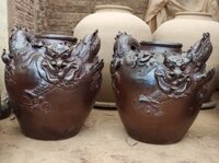 Chum Sành Rồng Cuộn Đắp Nổi Dung Tích 100L