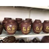 Chum sành tài lộc 10l Bát Tràng, chum sành đựng gạo, hũ đựng rượu bằng gốm...