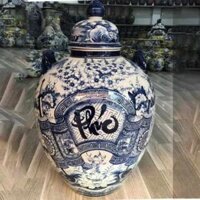 Chum vò sứ Bát Tràng chữ phúc ngâm rượu 30 lít | Quà Tặng Cao Cấp chum sành