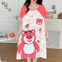 CHUMIAN Đầm Ngủ Cotton Mỏng Dáng Rộng Tay Ngắn Phong Cách Mới Cho Mẹ Bầu