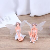 CHUNCHEN 1PC Flying Flower Fairy Garden DIY Miniature White Angel Flower Ornaments