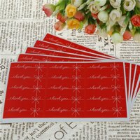 CHUNCHEN 75pcs/set Thank You Red Label Stickers Hand Made Cake Baking Sealing Hang Tag