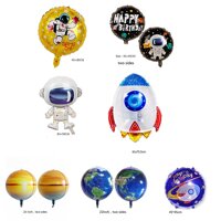 CHUNCHEN Outer Space Astronaut Rocket Ship Foil Balloons Solar System Theme Party Decor